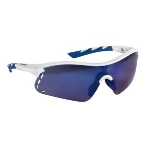 Powerslide Icon Sport Sunglasses White Blue Mirrored Lens UV Protection + Case